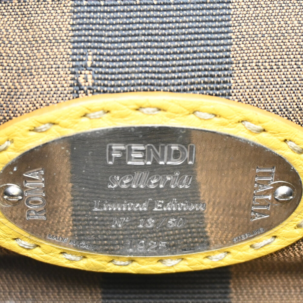 Fendi Peekaboo Medium Selleria Women's Handbag 8BN226 Leather Yellow - Picture 8 of 10